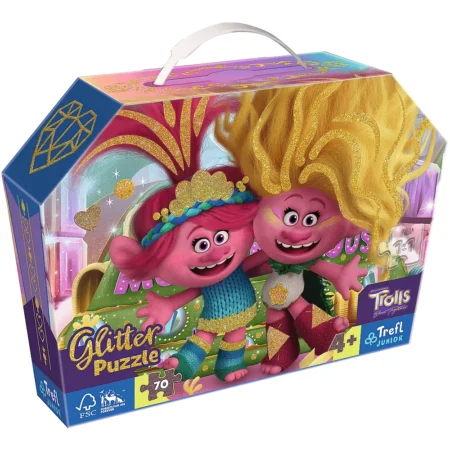 Пазли - (70 елм.) Глітерні  -  Тролі  /Trefl