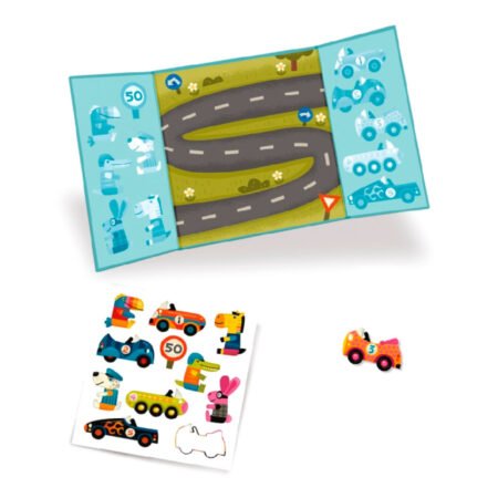 DJECO Набір для творчості з наліпками, що переміщуються  Автомобілі , DJ09073 - Зображення 2