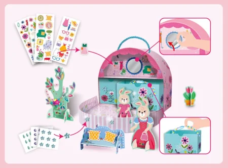 6004229 Набір для творчості, ігровий бокс-скринька  Будинок Міс Банні , 5 фігурок, 75 наліпок - Зображення 7