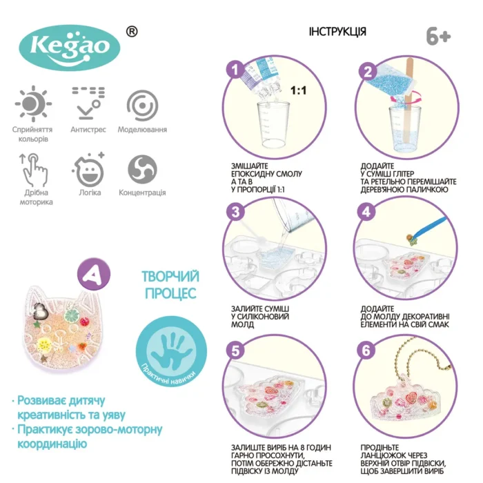 2045022 Набір для творчості, подарунковий бокс 4 в 1  Планета Сюрприз , рожевий, 30 предметів - Зображення 7