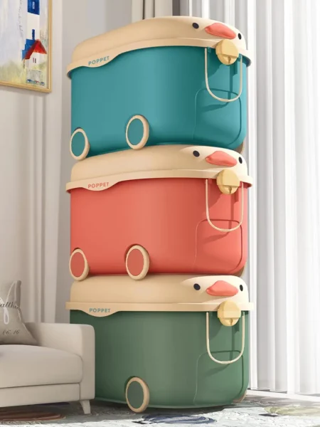 2044005 Багатофункціональний ящик для зберігання іграшок  Каченя Блу , на колесах, середній - Зображення 7