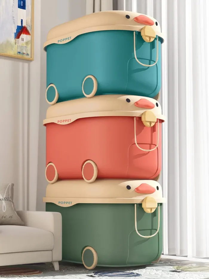 2044005 Багатофункціональний ящик для зберігання іграшок  Каченя Блу , на колесах, середній - Зображення 7