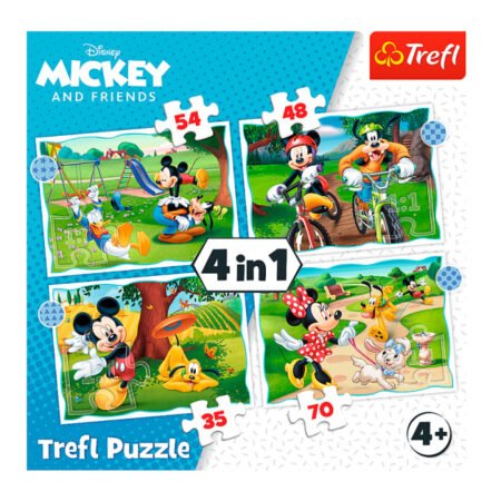 Пазли - (4в1) -  Вдалий день для Міккі  /  Міккі Маус /Trefl