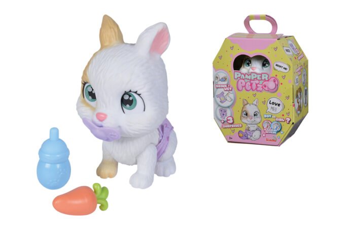 Ігровий набір  Пампер Петс. Зайченя , що п'є та пісяє, з кольоровою лапкою, 3 аксес.-сюрпризи, 3+ - Зображення 1