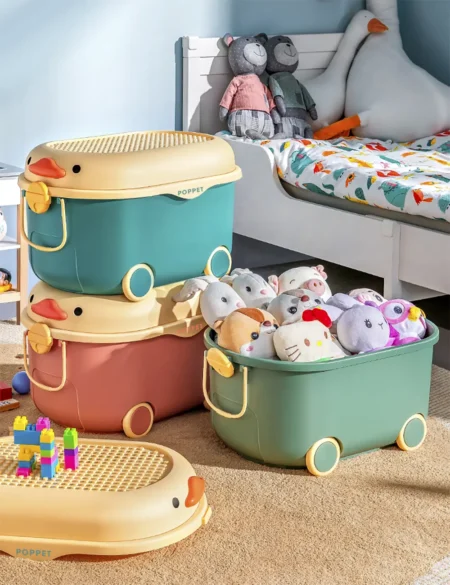 2044002 Багатофункціональний ящик для зберігання іграшок  Каченя Блу , на колесах, великий - Зображення 4