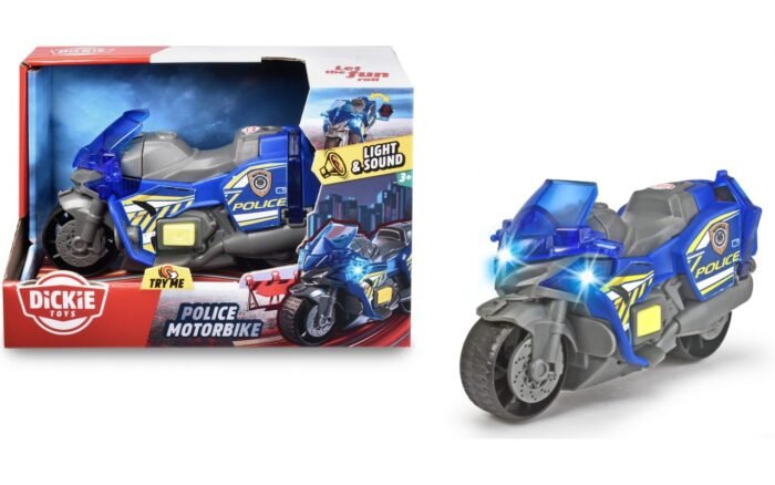 Поліцейський мотоцикл з висувним знаком, звук. та світл. ефектами, 15 см, 3+ - Зображення 1