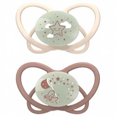 Пустушка  Мій метелик НІЧ  Бежевий (силікон) 0 - 6 місяців (2шт. + футляр-стерилізатор) /NIP