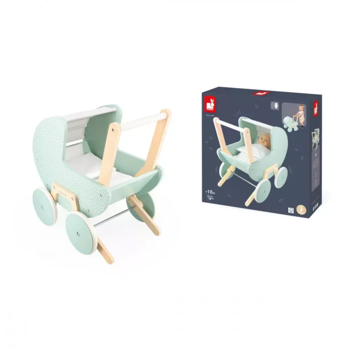 Візок Janod для ляльки м'ятний - Зображення 2