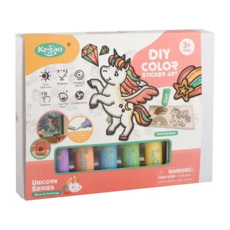 2045001 Набір для творчості, вітражні фарби  Єдинороги , 8 фарб