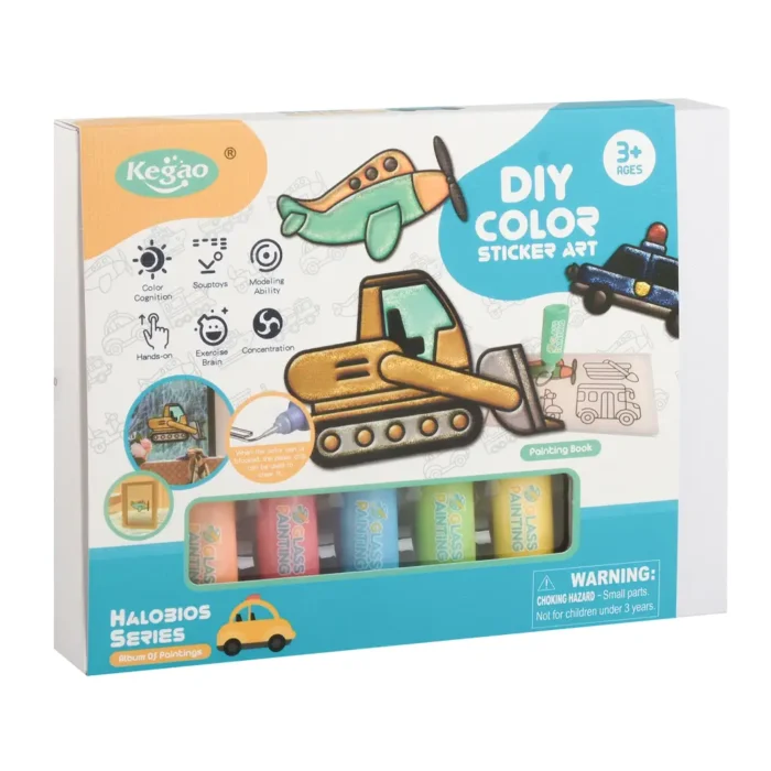 2045002 Набір для творчості, вітражні фарби  Транспорт , 8 фарб - Зображення 1