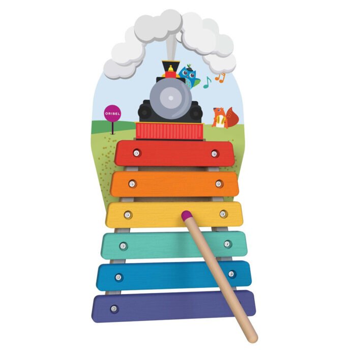 Настінна іграшка Oribel Veritiplay Ксилофон Потяг - Зображення 2