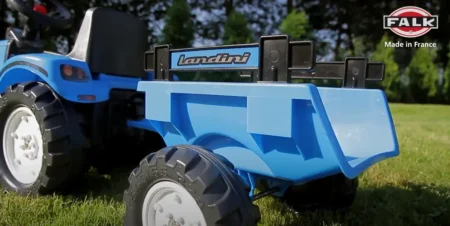 Дитячий педальний трактор LANDINI з причепом синій - Зображення 3