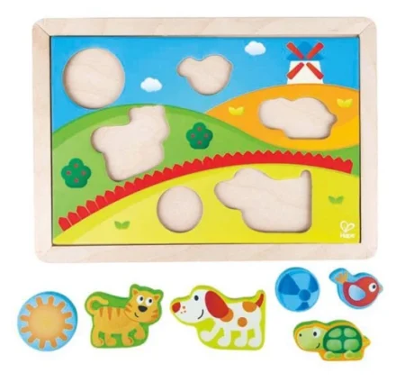 Дерев'яна рамка-вкладиш Hape Долина 3 в 1 (E1601) - Зображення 2