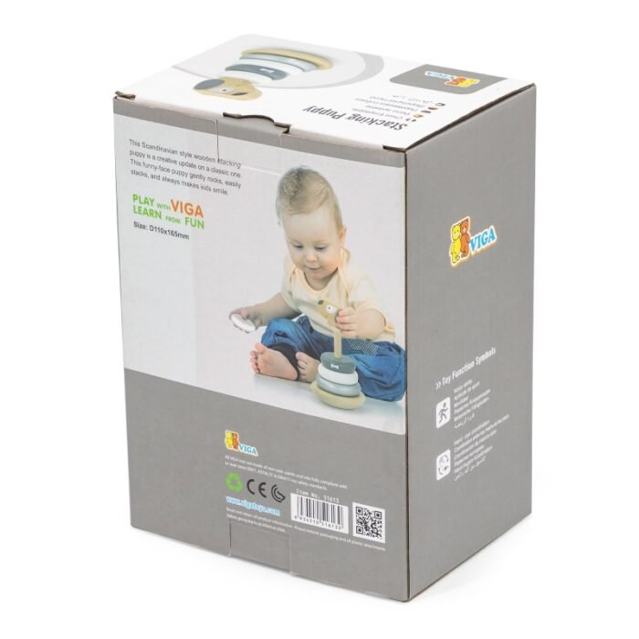 derevyannaya-piramidka-sobachka-nevalyashka-51613-viga-toys2-800x800 Пірамідка-неваляшка Viga Toys Щеня (51613) - Зображення 2