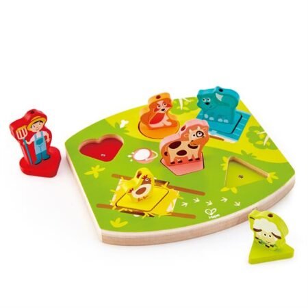 Дерев'яна рамка-вкладиш Hape Фігури і звірята (E1614) - Зображення 2