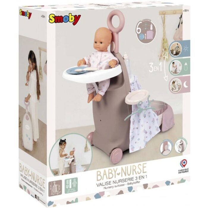 Ігровий набір  Бебi Ньорс Рожева пудра. Розкладна валіза 3 в 1 , 6 аксес., 18 міс. + - Зображення 1
