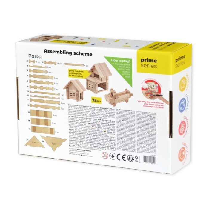 Дерев'яний конструктор Ігротеко Будиночок з гаражем 75 деталей - Зображення 2