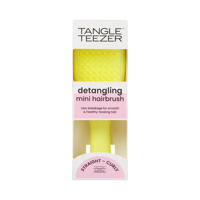 rascheska-tangle-teezer-the-ultimate-detangler-mini-hyper-yellow-91786201133275 Щітка для волосся Tangle Teezer The Wet Detangler Mini Hyper Yellow - Зображення 1