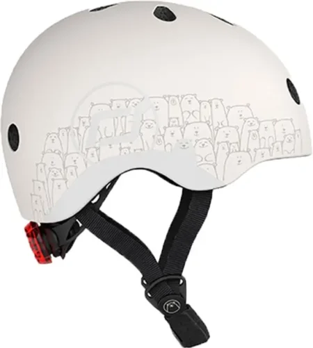 Шолом захисний дитячий Scoot and Ride, світловідбиваючий світло-сірий з ліхтариком 45-51см - Зображення 2