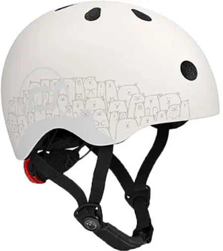 Шолом захисний дитячий Scoot and Ride, світловідбиваючий світло-сірий з ліхтариком 45-51см