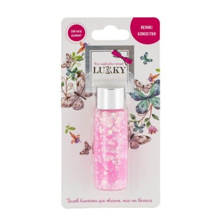 Дитячі гель-блискітки для тіла, волосся, обличчя,  марки «Lukky». Колір рожевий