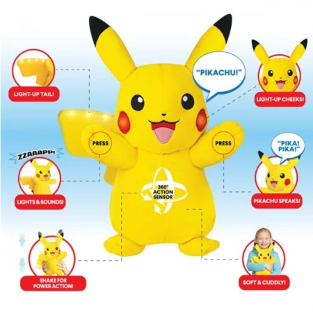 Інтерактивна м'яка іграшка POKEMON - ПІКАЧУ (світло, звук, 25 cm) - Зображення 3