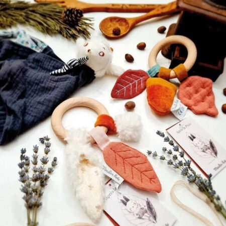 Сіра ковдра MOULIN ROTY Nuage з овечого мусліну - Зображення 3