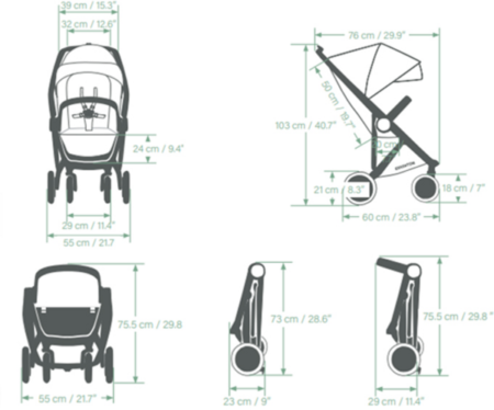 Прогулянкова коляска Greentom Classic Black-White - Зображення 6