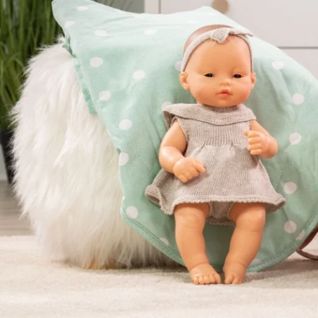 Комплект платье с повязкой для волос для пупсов  Miniland 32 см, песочное - Зображення 2