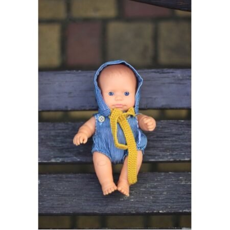 Комплект ромпер на бретелях и шапочка для кукол Miniland 21 см - Зображення 2
