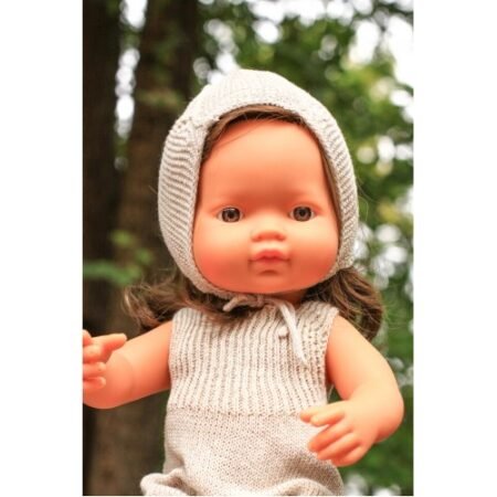 Комплект ромпер с чепчиком беж. Miniland 38 см - Зображення 2