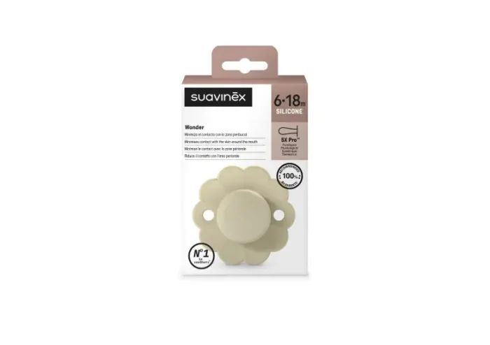 Пустушка фізіологічна, 6-18 місяців,  Wonder , світло-жовта (8426420084192) - Зображення 1