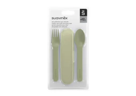 Набір столових приборів у футлярі  Go natural  (футляр, вилка, ложка)/зелений (8426420081016)