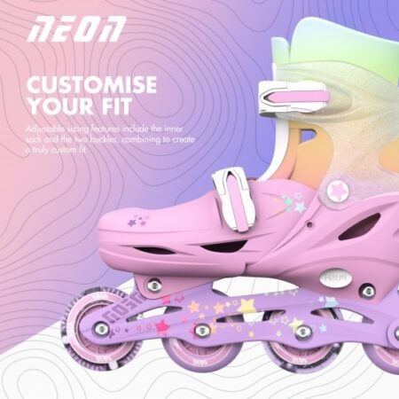Роликові ковзани Neon Combo, розмір 30-33, веселка - Зображення 3