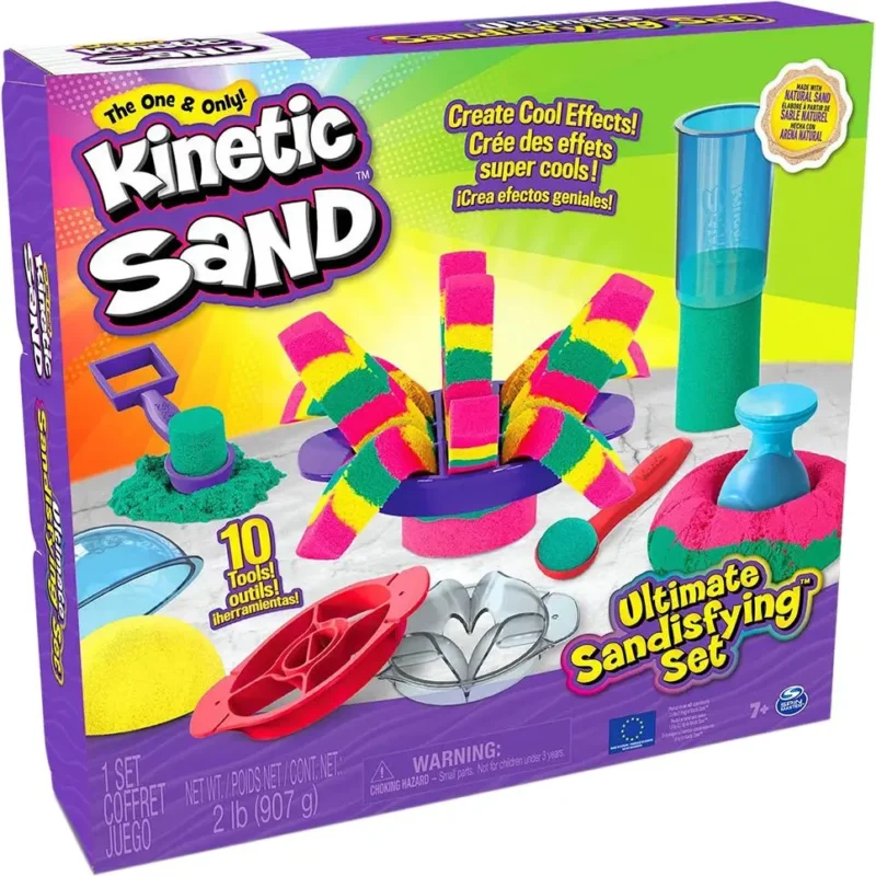 Набор песка для детского творчества - KINETIC SAND ЦВЕТНЫЕ ПРИКЛЮЧЕНИЯ (3 цвета, 907 g, аксес.)