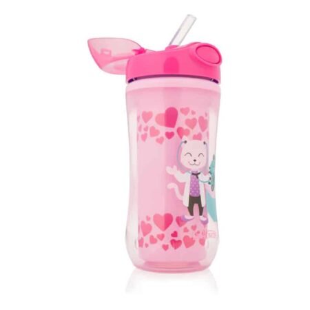 Чашка - термос з трубочкою,колір рожевий, 300 мл - Зображення 2