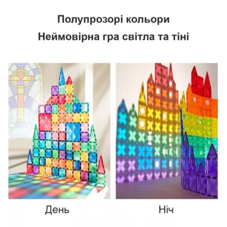 Конструктор на магнітах COLORFUL TILES 100PCS - Зображення 5
