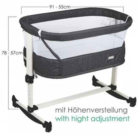 (art 4654) Vivaldi дитяче ліжечко – гойдалка 2в1 BabyGO (чорно-золоте) - Зображення 4