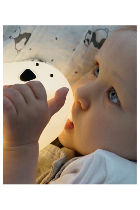 Велика силіконова лампа  Ведмедик  з пультом (біла) - Зображення 5