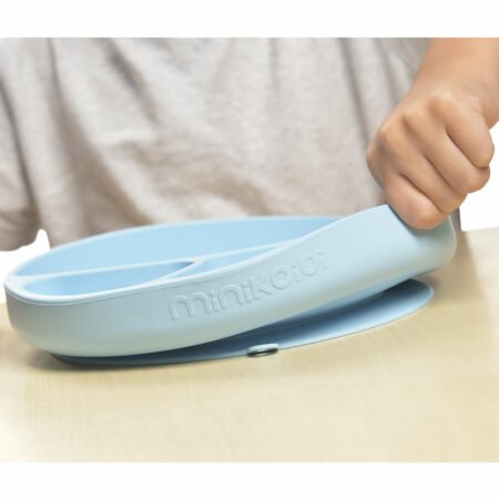 Секційна тарілка на присосці силіконова MinikOiOi Portions - Mineral Blue - Зображення 2