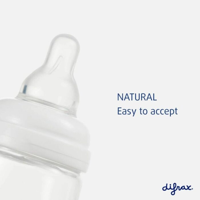 Скляна антиколікова пляшечка із силіконовою соскою 250 мл Difrax S-bottle Natural, Popcorn - Зображення 4