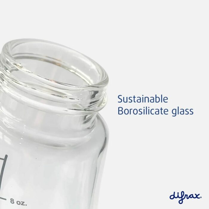 Скляна антиколікова пляшечка із силіконовою соскою 250 мл Difrax S-bottle Natural, Popcorn - Зображення 3