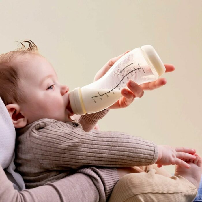Скляна антиколікова пляшечка із силіконовою соскою 250 мл Difrax S-bottle Natural, Popcorn - Зображення 2
