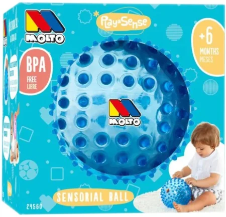 Сенсорний м'ячик, діаметр 20см, блакитний