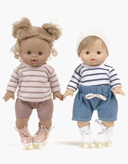 Пара білих роликових ковзанів зі штучної шкіри - Зображення 2