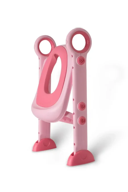 Дитяче сидіння на унітаз з драбинкою і поліуретановим кільцем, рожеве - Babyhood - Зображення 2