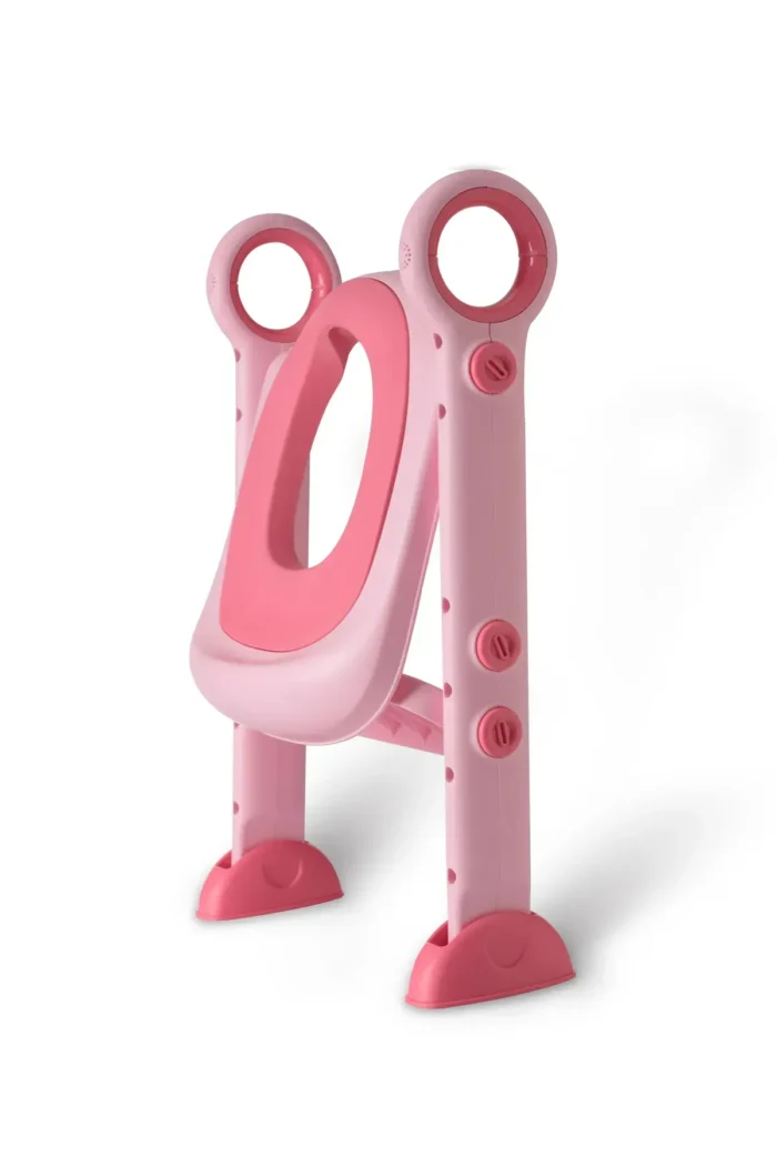 Дитяче сидіння на унітаз з драбинкою і поліуретановим кільцем, рожеве - Babyhood - Зображення 2