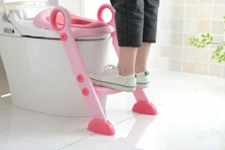 Дитяче сидіння на унітаз з драбинкою і поліуретановим кільцем, рожеве - Babyhood - Зображення 5