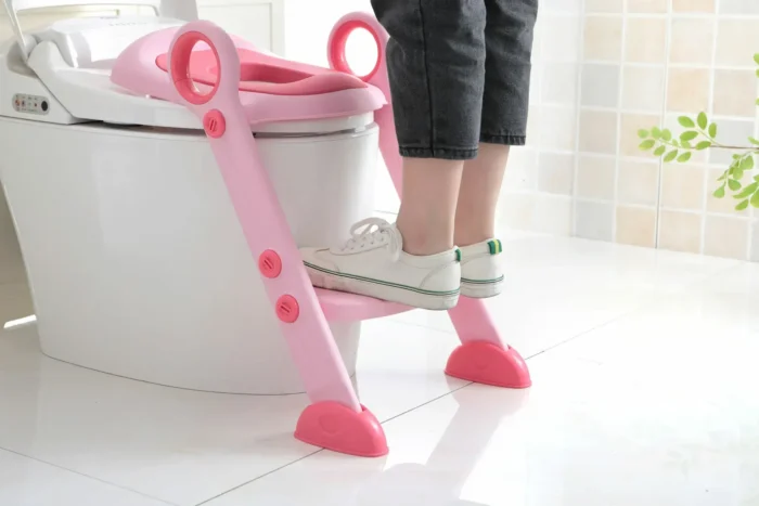 Дитяче сидіння на унітаз з драбинкою і поліуретановим кільцем, рожеве - Babyhood - Зображення 5