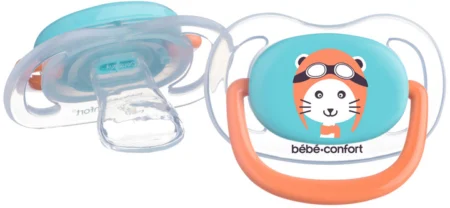 Пустушка силіконова BEBE CONFORT 2 шт PHYSIO AIR DUMMY TRAVELLER 0/6  синя та помаранчева - Зображення 2